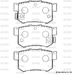 Комплект тормозных колодок, дисковый тормоз ADVICS C2N015 для HONDA CROSSTOUR