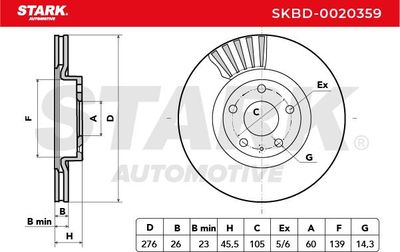 спирачен диск STARK SKBD-0020359