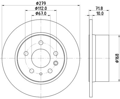 Тормозной диск HELLA 8DD 355 100-991 для MERCEDES-BENZ 123