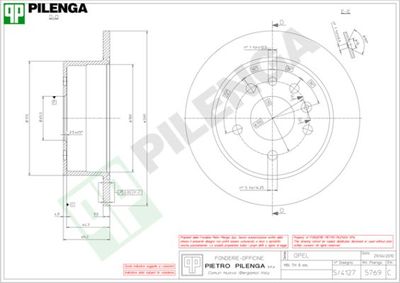 PILENGA 5769 Тормозные диски  для SAAB 900 II купе 2.0 -16 Turbo