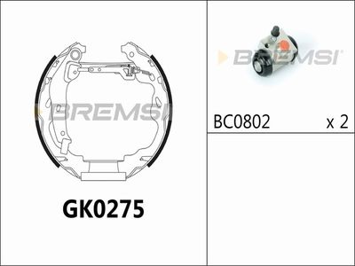 Комплект тормозных колодок BREMSI GK0275 для CITROËN C1