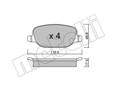 Комплект тормозных колодок, дисковый тормоз 22-0704-0