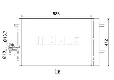 MAHLE AC 959 000S Радиатор кондиционера  для LAND ROVER DISCOVERY III (L319) 2.7 TD 4x4