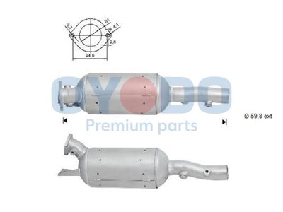 Filtr sadzy / filtr cząstek stałych, układ wydechowy OYODO 8200446522