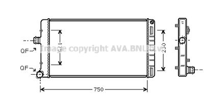 Радиатор, охлаждение двигателя AVA QUALITY COOLING FTA2211 для FIAT PUNTO