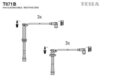 Комплект проводов зажигания TESLA T871B для MAZDA MX-3