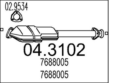 Катализатор MTS 04.3102 для FIAT COUPE