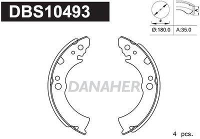 Комплект тормозных колодок DANAHER DBS10493 для MITSUBISHI L300