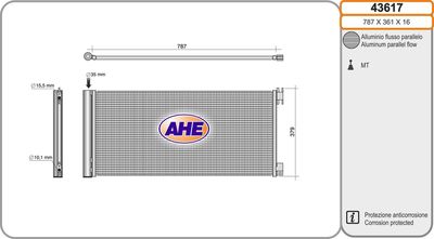 Конденсатор, кондиционер AHE 43617 для FIAT TALENTO