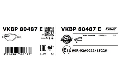 Brake Pad Set, disc brake VKBP 80487 E