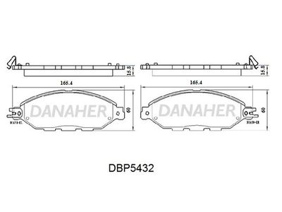 DANAHER DBP5432 Тормозные колодки и сигнализаторы  для INFINITI  (Инфинити Qx60)