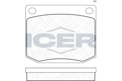 комплект спирачно феродо, дискови спирачки ICER 180176