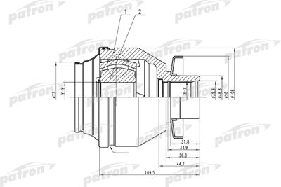 Шарнирный комплект, приводной вал PATRON PCV4843 для VW TRANSPORTER