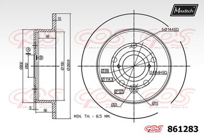 MAXTECH 861283 Тормозные диски  для LEXUS IS II (_E2_) 250 AWD (GSE25_)