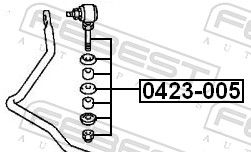 Link/Coupling Rod, stabiliser bar 0423-005