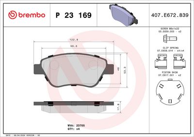 Brake Pad Set, disc brake P 23 169