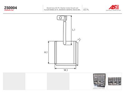 Kolborste, startmotor AS-PL ZS0004