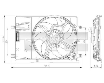 Вентилятор, охлаждение двигателя TYC 809-0018 для ABARTH GRANDE