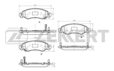 Комплект тормозных колодок, дисковый тормоз ZEKKERT BS-1222 для OPEL AGILA