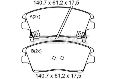 FREMAX FBP-2614 Тормозные колодки и сигнализаторы  для HYUNDAI TUCSON (TL, TLE) 1.6 GDi