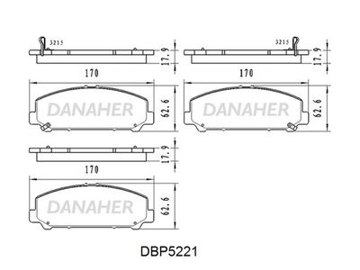 Комплект тормозных колодок, дисковый тормоз DANAHER DBP5221 для INFINITI QX80