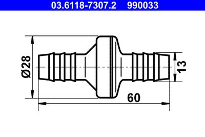 Клапан, вакуумный провод 03.6118-7307.2