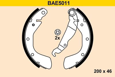 BARUM BAE5011 Ремкомплект барабанных колодок  для DAEWOO LANOS (Деу Ланос)