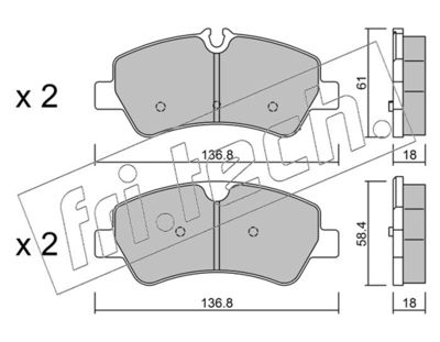 Zestaw klocków hamulcowych, hamulce tarczowe FRI.TECH. 1007.0