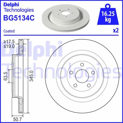 Тормозной диск DELPHI BG5134C для FORD USA EDGE