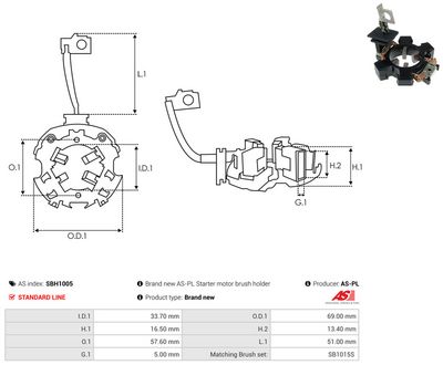 Vorschau Halter, Kohlebürsten Ansicht 2