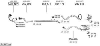 Układ wydechowy BOSAL SYS10593