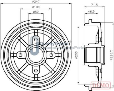 Brzdový buben JAPANPARTS TA0610JM