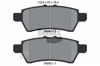Комплект тормозных колодок, дисковый тормоз BENDIX Braking BPD2110 для NISSAN XTERRA