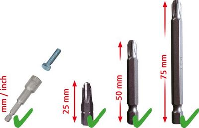 Ks Tools - Sada bitov 1/4", 208ks