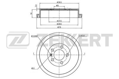Тормозной барабан ZEKKERT BS-6016 для SKODA RAPID