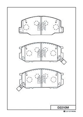 MK Kashiyama D2210M Тормозные колодки и сигнализаторы для TOYOTA PREVIA I (_R1_, _R2_) 2.4 4WD (TCR21_, TCR20_)