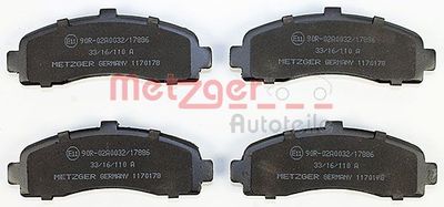 SET PLACUTE FRANA FRANA DISC METZGER AUTOTEILE 1170178 1