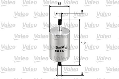 Топливный фильтр VALEO 587002 для RENAULT DUSTER