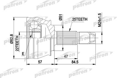Шарнирный комплект, приводной вал PATRON PCV1306 для FIAT BRAVO