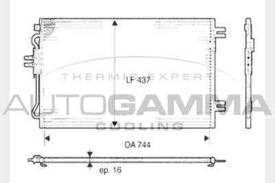 Конденсатор, кондиционер AUTOGAMMA 104451 для CHRYSLER VOYAGER