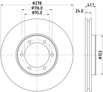 Тормозной диск MINTEX MDC822T для CARBODIES FX