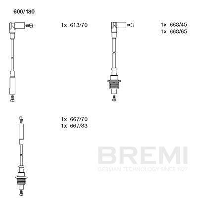 комплект запалителеи кабели BREMI 600/180