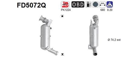 Filtr sadzy / filtr cząstek stałych, układ wydechowy AS FD5072Q