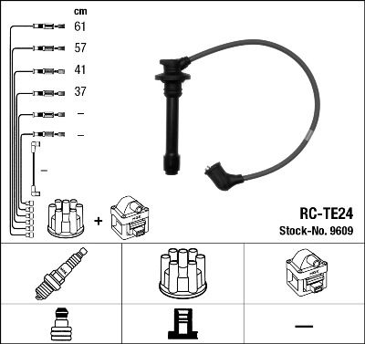 Комплект проводов зажигания NGK 9609 для TOYOTA CARINA