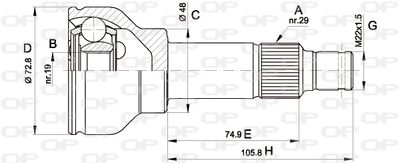 Шарнирный комплект, приводной вал OPEN PARTS CVJ5034.10 для ROVER MINI