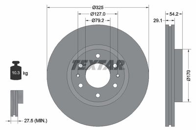 Тормозной диск TEXTAR 92226200 для ISUZU ASCENDER