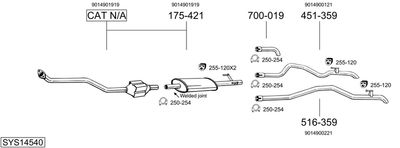Układ wydechowy BOSAL SYS14540