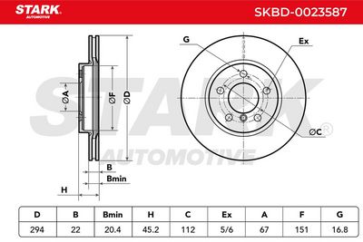 спирачен диск STARK SKBD-0023587