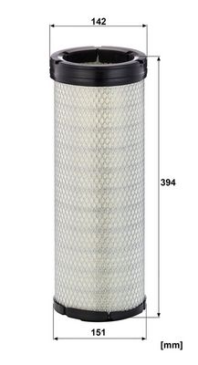 Luchtfilter 394x142x110 past: CASE IH 721, 821  CATERPILLAR 160G, 213B, 214B, 214BFT, 224B, 235, 235B, 235D, 320B, 320BS, 320D2, 320L, 320N, 320S, 322, 322B, 322BL, 322BLN, 322C, 324D, 324DL