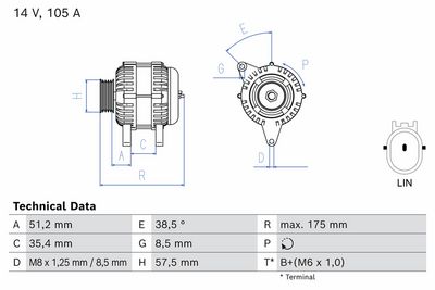 генератор BOSCH 0 986 086 650